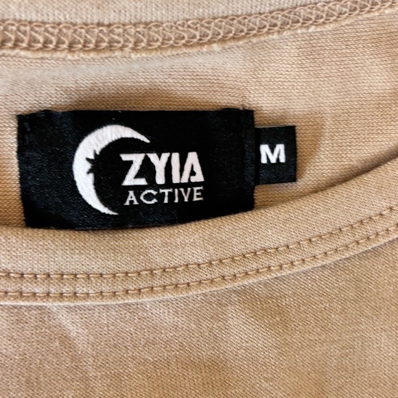 ZYIA ACTIVE Monterey Jersey Knit Sheath Midi Dress Side Slits Warm Sand Size M - Picture 9 of 10